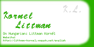 kornel littman business card